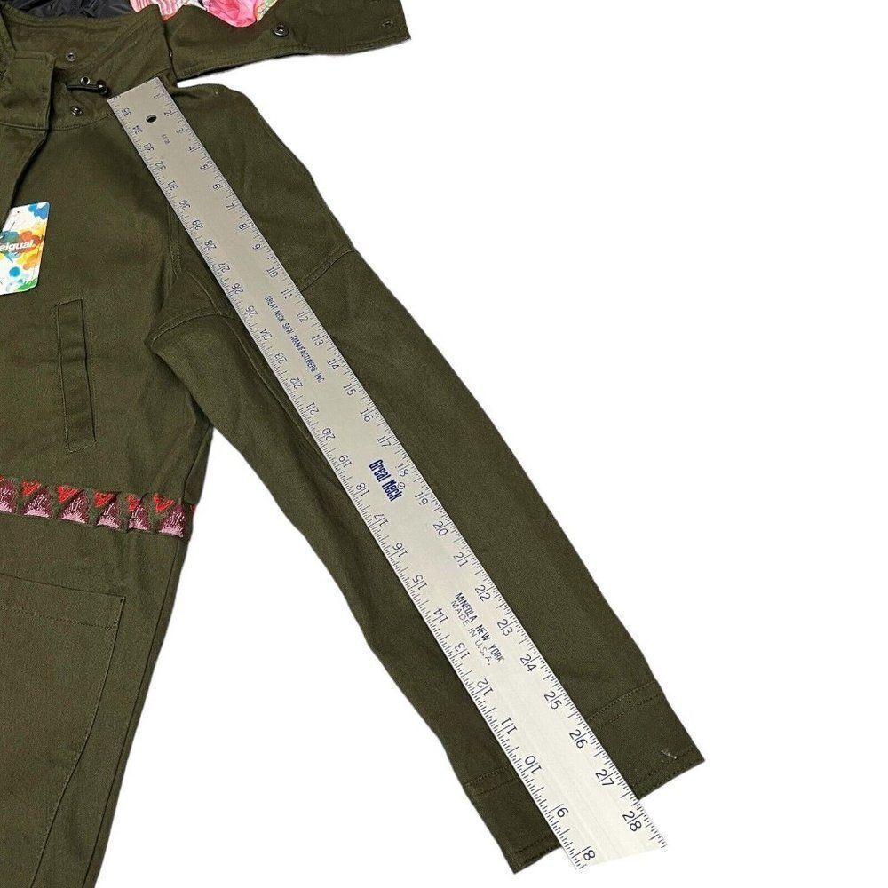Desigual Jacket WMNS 6 Green‎ Victorian Gothic Hooded Manila Parka Floral Artsy - Picture 14 of 16